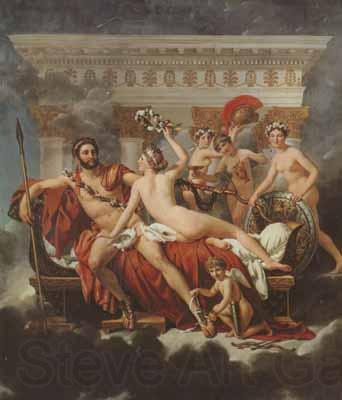 Jacques-Louis David Mars disarmed by venus and the three graces (mk02) Norge oil painting art